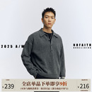 休闲上衣 宽松针织衫 NOFAITH套头开襟羊毛混纺POLO领毛衣男冬季 款