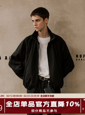 NOFAITH黑色立领夹克外套男秋季宽松休闲通勤松弛感row风上衣潮牌