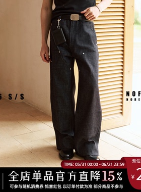 NOFAITH重磅12.5oz帆布原色牛仔裤男宽松BO1双膝直筒伐木裤NK6106