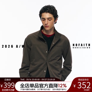 NOFAITH羊毛真丝立领短款夹克男秋季防风通勤百搭休闲外套W62165