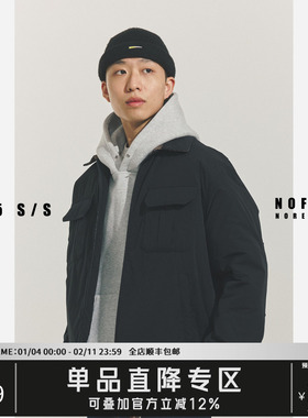 NOFAITH日系翻领多口袋千鸟格夹克上衣男春秋复古宽松休闲外套潮