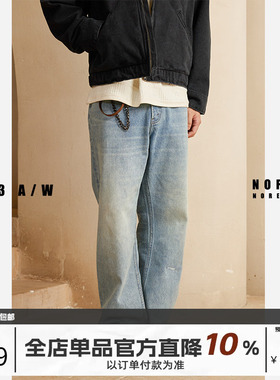 NOFAITH水洗蓝色牛仔裤男517微喇做旧日系复古裤子男无信仰01-50