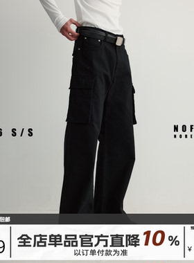 NOFAITH多口袋纯棉工装裤男春季新品宽松百搭通勤直筒裤休闲长裤