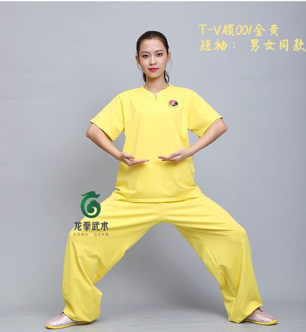 雅鑫上衣纯棉15色太极拳武术服文化衫男女老少儿童长短袖功夫T恤