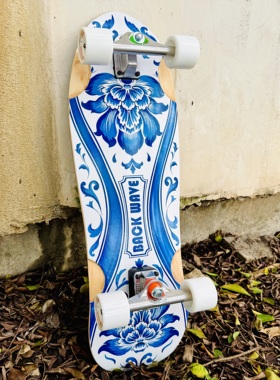 BackWave 宽板面系列陆地冲浪板 32英寸青花瓷 |高颜值品质陆冲