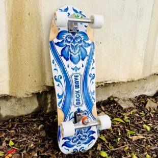 BackWave 宽板面系列陆地冲浪板 32英寸青花瓷 |高颜值品质陆冲