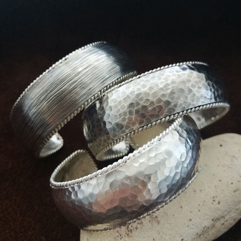 ANCIENT ENGRAVED SILVER BRACELET PLAIN RING BRACELET  VINTAGE THAI HANDMADE SILVER CHIANG MAI SILVER JEWELRY SOLID OPEN BRACELET