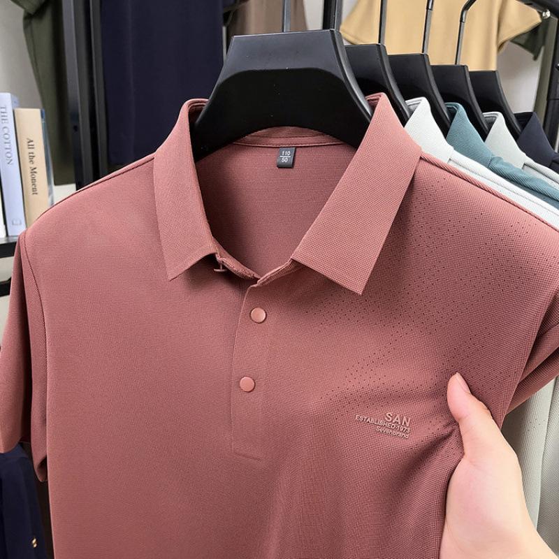 红色男士短袖t恤POLO衫中年爸爸夏装喜公公婚宴装结婚礼服本命年