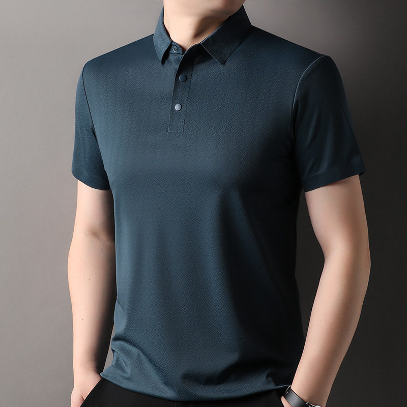 女儿结婚礼服爸爸装短袖T恤中年喜公公婚宴装父母服装薄POLO衫男