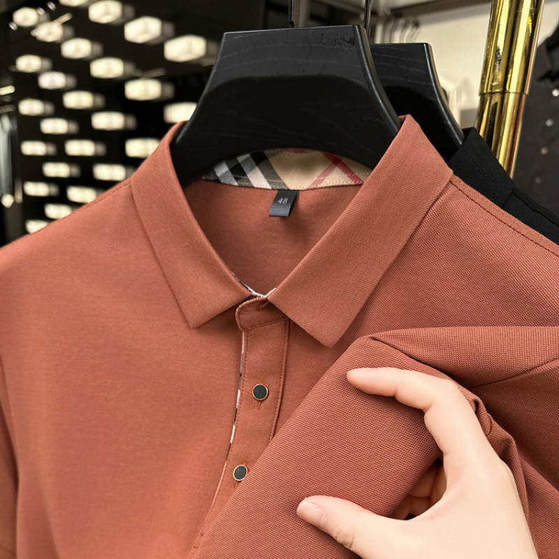 红色男士短袖t恤POLO衫中年爸爸夏装喜公公婚宴装结婚礼服本命年