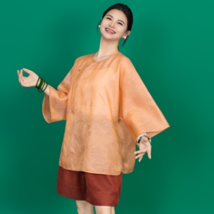 【流光溢彩】浮光纱新中式国风简约上衣时尚百搭250530