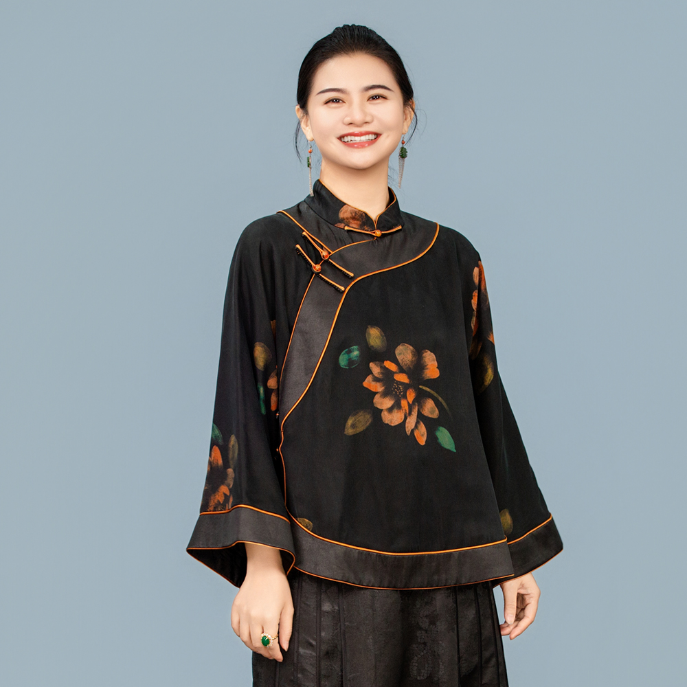 【玲珑锦秀】新中式国风立领斜襟常规上衣圆领重工时尚唐装气质