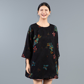 清冷新中式 上衣休闲时尚 红云纱提花中长款 国风250722L 紫蝶韵