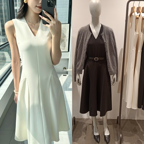 2026早春新款法式赫本风小黑裙收腰显瘦V领通勤三醋酸连衣裙女