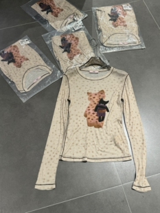 欧洲站2026春季新款欧货时尚圆领卡通图案印花宽松百搭长袖T恤女