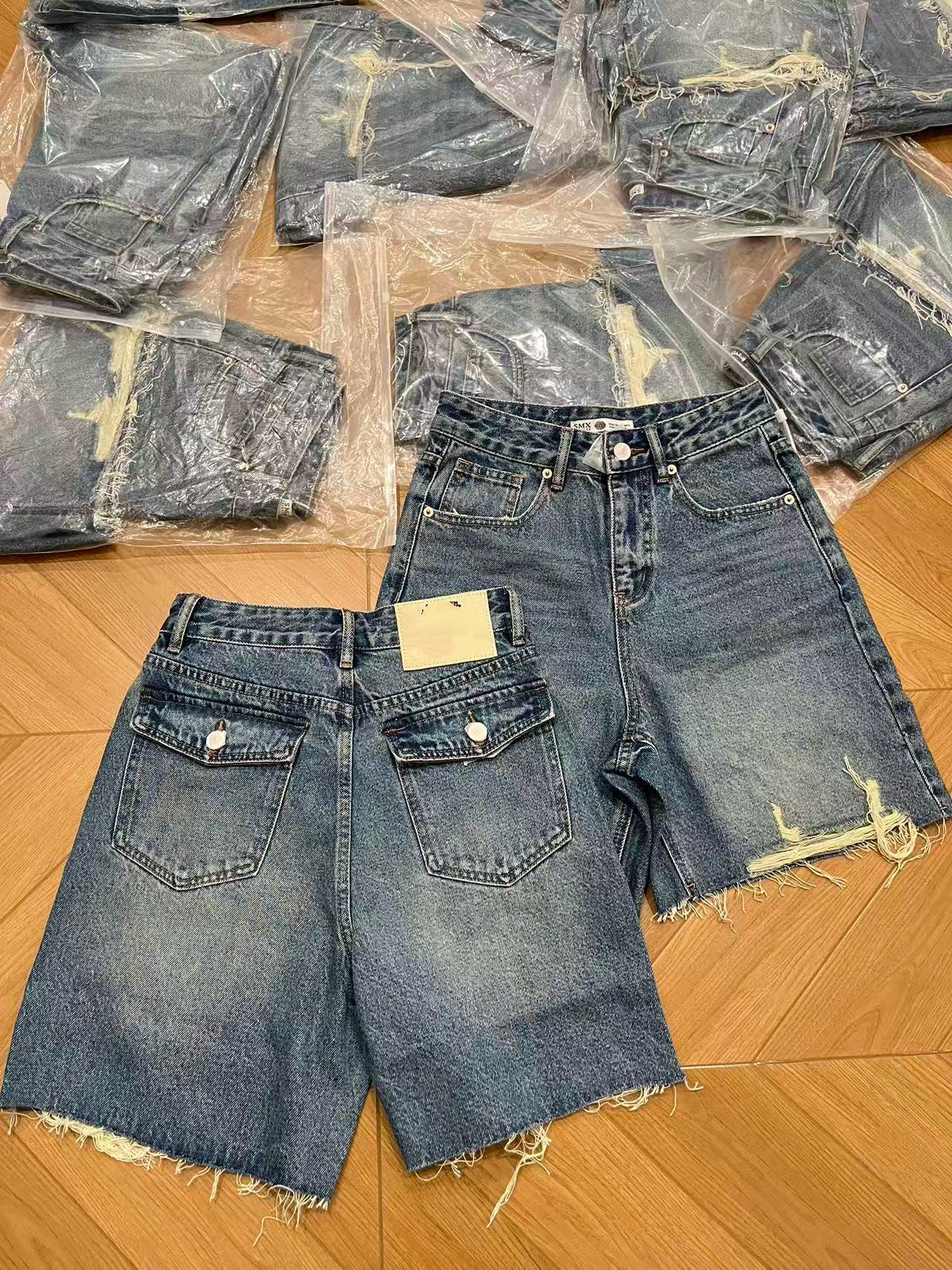 欧洲站2026夏季新款欧货时尚高腰显瘦百搭宽松直筒阔破洞牛仔裤女