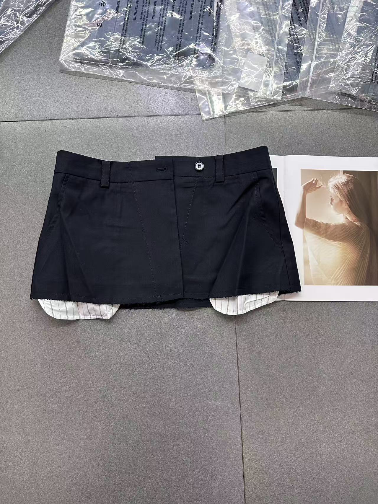 欧洲站早秋高腰显瘦A字短款半裙