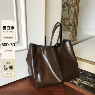 bag购物袋 欧美风休闲包包 tote shopping cabas 琥珀棕 宽横版