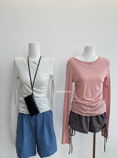 糖果色T恤女套头打底衫 跑量款 显瘦圆领加长袖 慵懒修身 纯棉夏季