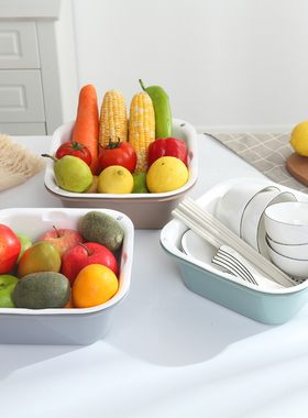 洗菜盆沥水篮双层塑料果盘客厅茶几网红多功能家用厨房滤水筐菜篮