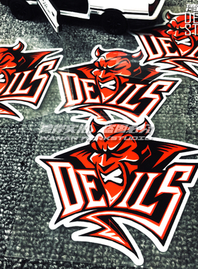 最速湾岸 卡通车贴改装车贴划痕遮盖贴 恶魔红色Devil魔鬼 油箱贴