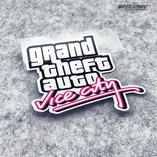 最速湾岸车贴 彩色反光车贴游戏迷GTA爱好者VICE罪恶都市R星贴纸