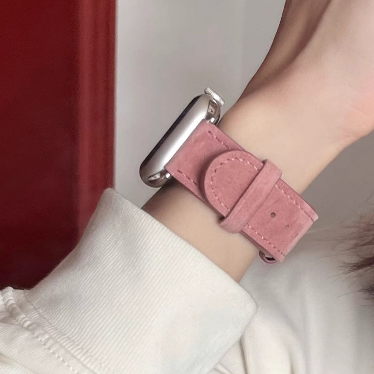iwatch羊绒皮质高级感表带
