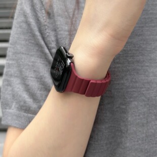 小巧硅胶磁吸iwatch表带s11适用苹果手表applewatch创意s10表链se