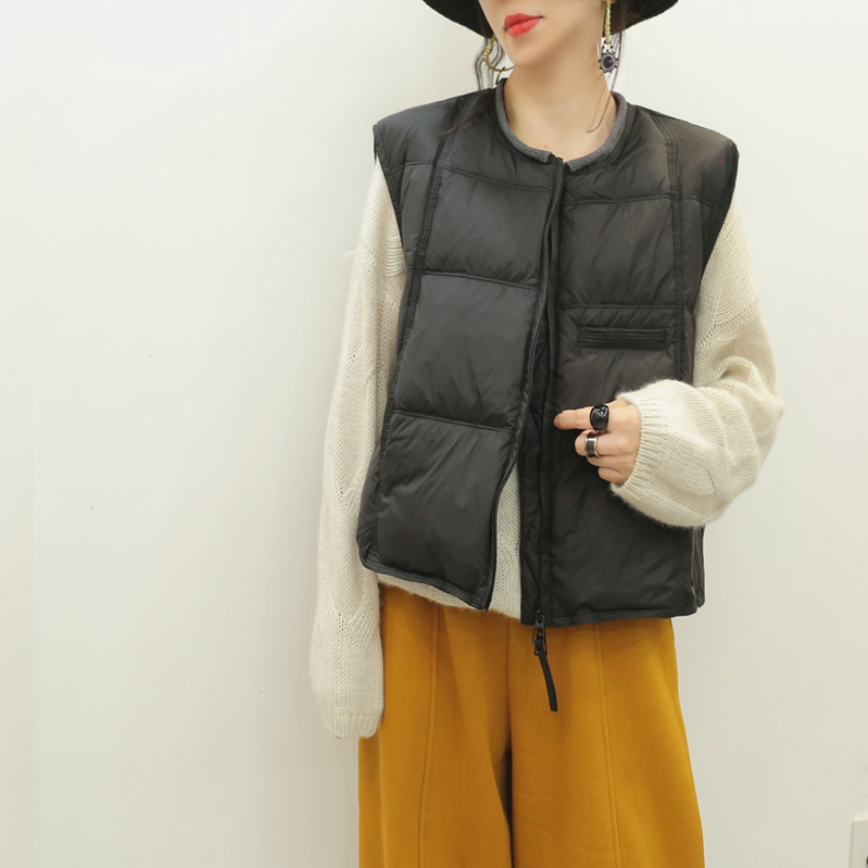 白鸭绒羽绒马夹马甲厚