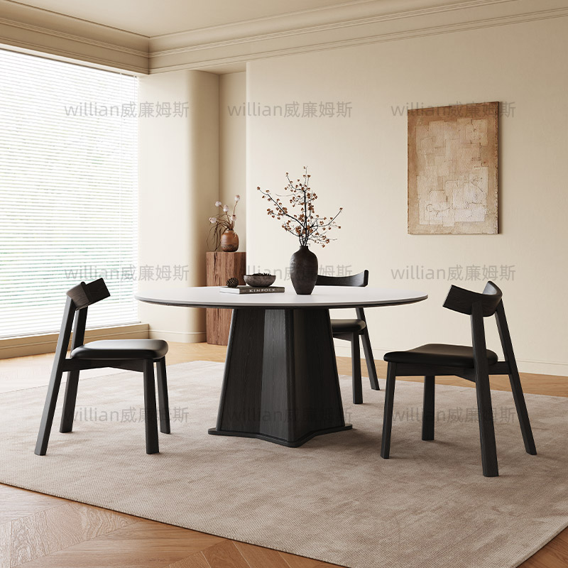 白蜡木简约餐桌圆桌设计师品牌