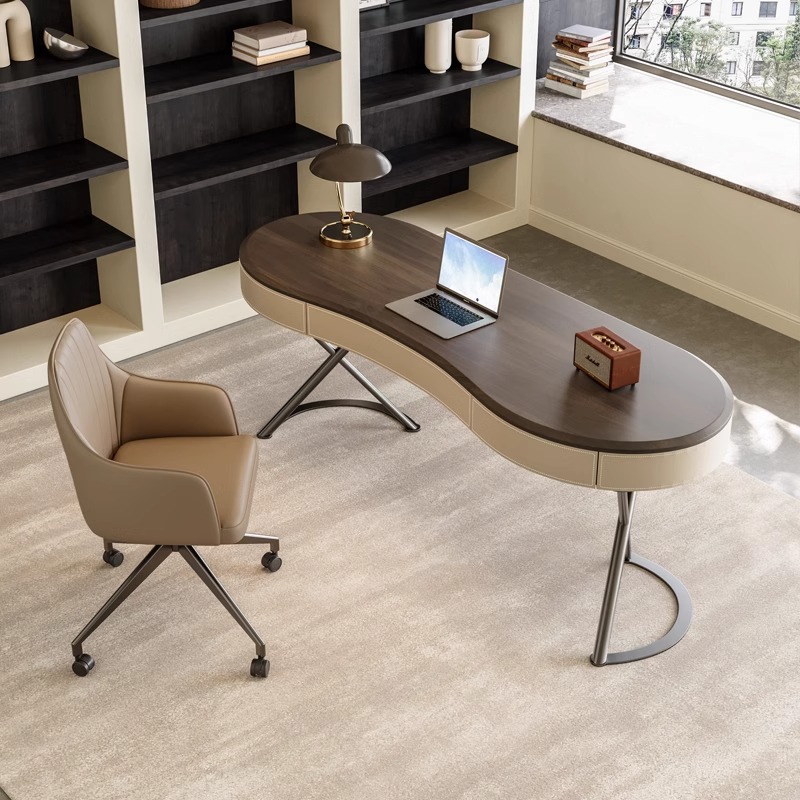 书桌意式极简实木法式中古风