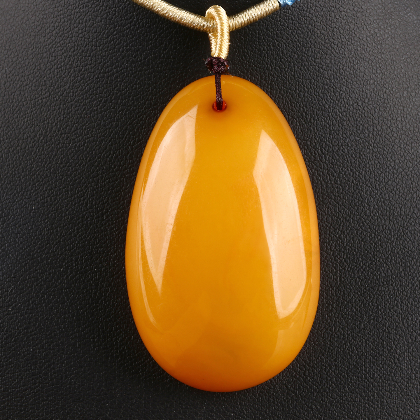 欧说珠宝15.16克俄料原矿鸡油红满蜜满蜡蜜蜡水滴吊坠男女礼物