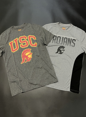 大学联盟 USC特洛伊人 薄款速干运动短袖热身投篮服健身跑步t恤