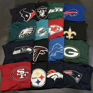 美单橄榄球联盟 大刺绣 涤纶套头帽衫投篮服大码健身跑步运动卫衣