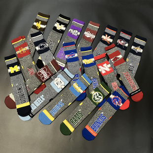 加厚毛巾底运动袜中长筒篮球袜街舞滑板男潮袜 大学联盟NCAA 款