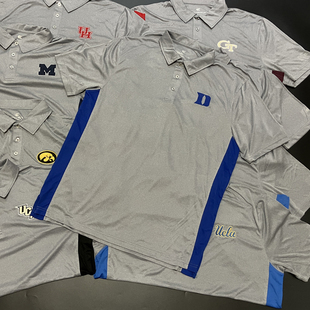 轻薄款NCAA刺绣 翻领拼色速干短袖 健身跑步篮球运动t恤投篮服