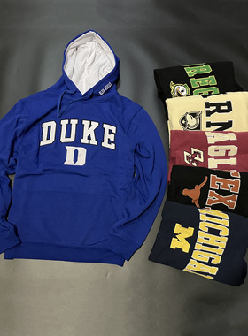 链接1 多色大学联盟NCAA刺绣 篮球卫衣大码训练热身运动帽衫外套