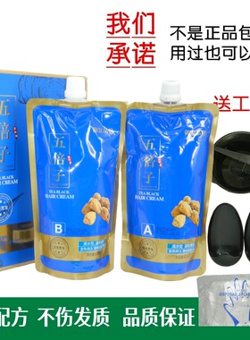 嘉瀛疗发博士黑发霜黑油染发膏自然黑植物不沾头皮温和配方植物