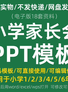 小学家长会PPT模板教师说课班级介绍期中末考试老师主题班会课件