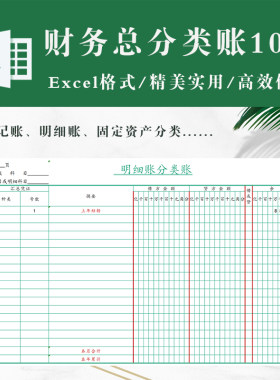 财务出纳总分类账 财务明细账分类账（电子账页）标准账簿