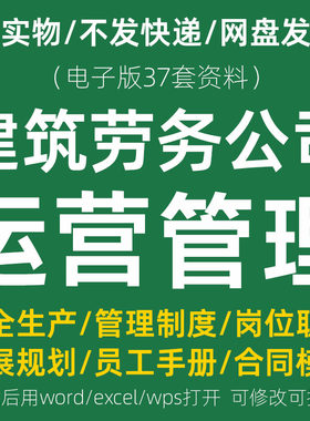 建筑劳务公司运营管理制度工程安全生产分包合同模板员工手册资料