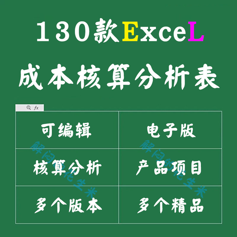 产品生产成本核算分析表excel模板项目预算构成评估费用对比表格