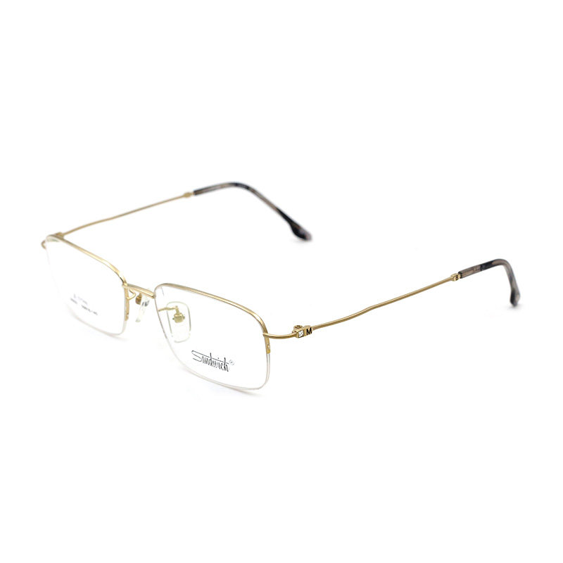 sandwich/三文治男款时尚近视眼镜架纯钛半框商务镜框配镜 M950