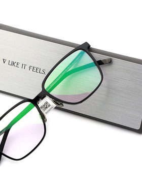 V LIKE IT FEELS微帕眼镜框超轻女男可配度数超轻羽毛钛镜架V019T