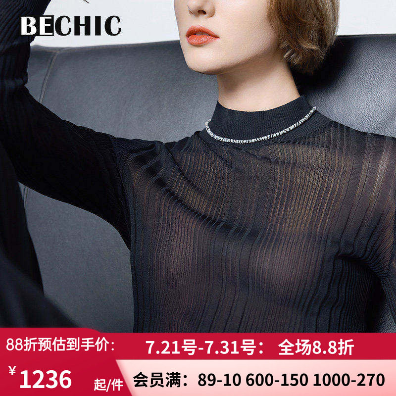 【24秋冬新品】BeChic映像2小高领长袖针织打底保暖内搭BC72CJ1