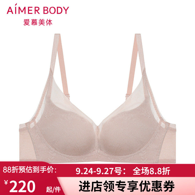 女无钢圈加厚隐孔小胸聚拢文胸罩
