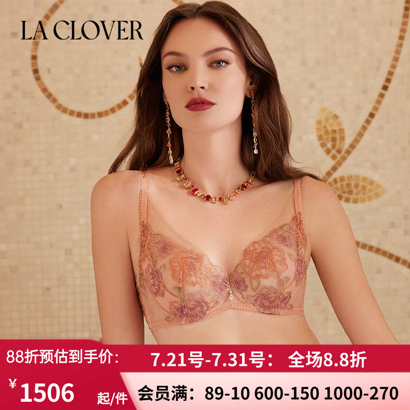 4/4薄杯文胸蕾丝刺绣内衣