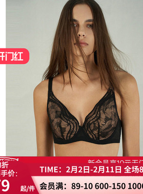 爱慕·CHUANG叠韵内衣女薄模杯大罩杯大胸显小蕾丝文胸罩CA111131