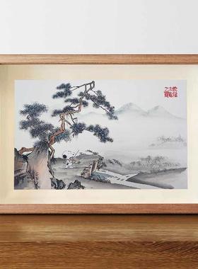 史努比夜半小曲复古山水画