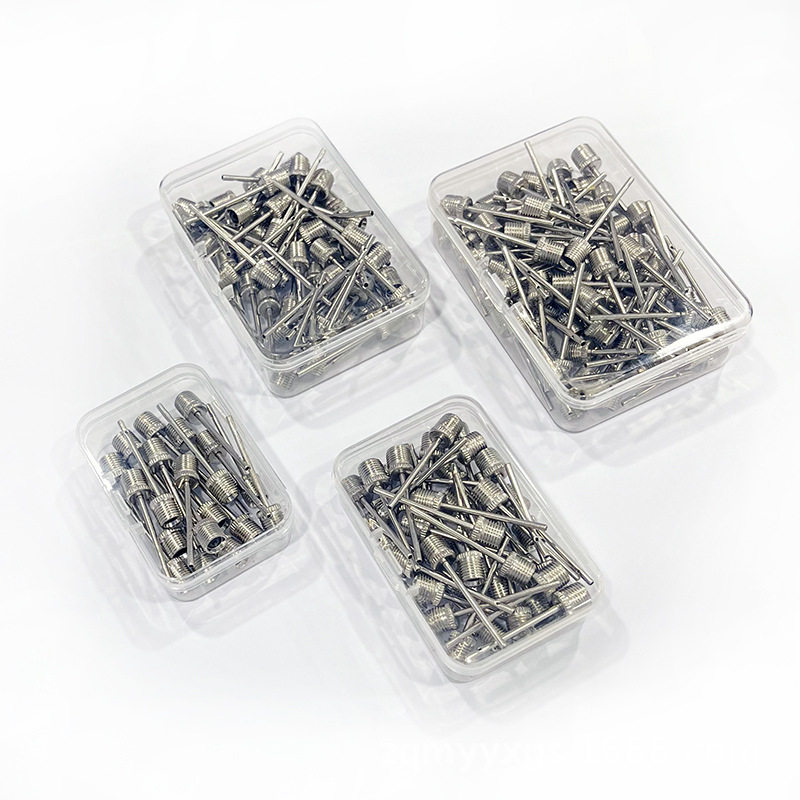 盒装气针便携式打气筒球针篮球足球排球气球不锈钢美式气嘴充针